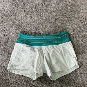 Aqua blue Lululemon short.